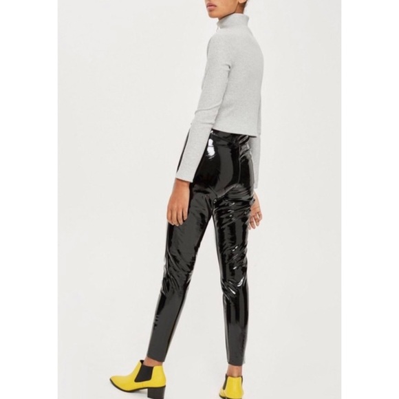 Topshop Wet Look Vinyl Leggings - Picture 10 of 15